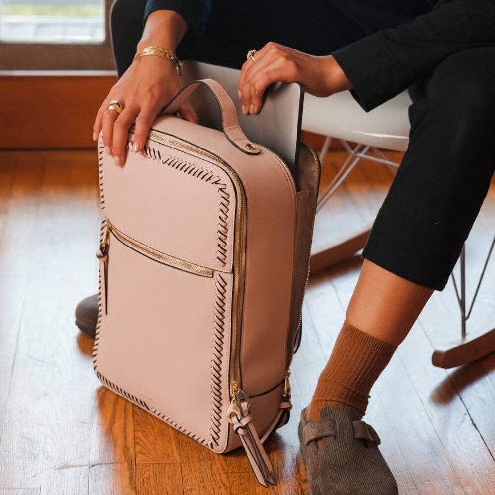 CALPAK Laptop Backpack - Kaye 15” in BLUSH LAST ONE